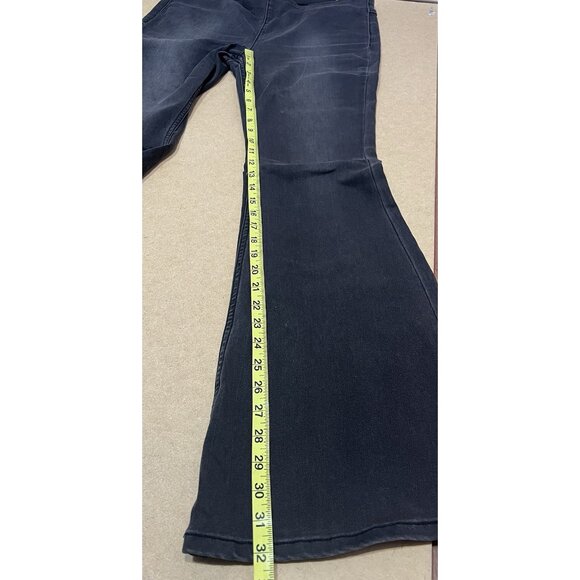 We The Free People Size 31 Flare Jeans Black Stretch Pull On - Picture 6 of 13